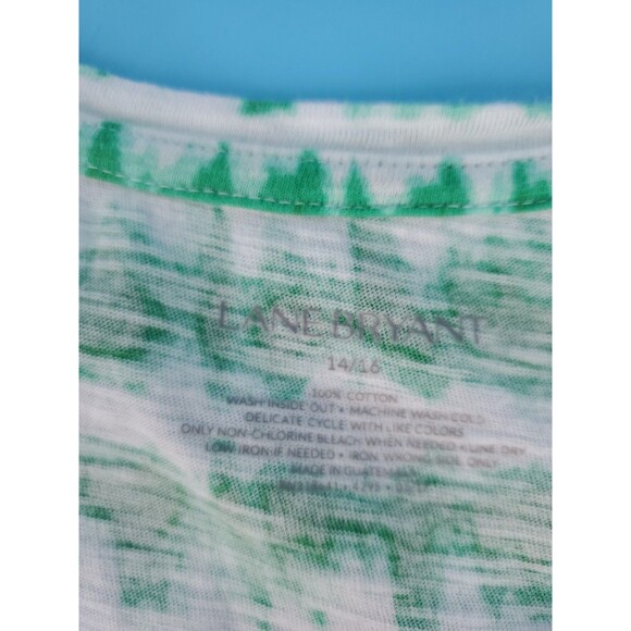 Womens Tie Dye Tee Geen Sz 16 Lightweight Summer Short Sleeve Lane Bryant - Picture 4 of 10